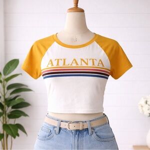 🎅 3/$15 SALE Colsie Yellow Cropped Baseball Tee - Medium